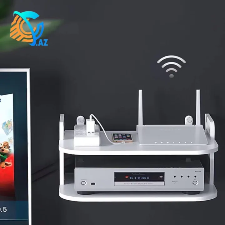 CC.AZ Green Moon living room TV wall settop box rack router storage