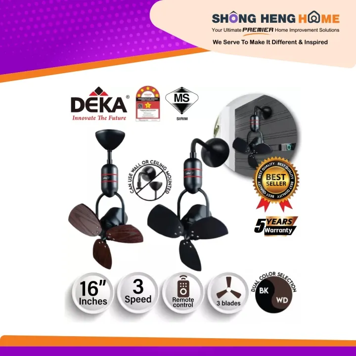 DEKA MS16DC Wall Fan 16" Remote Control Ceiling Fan Kipas Dinding
