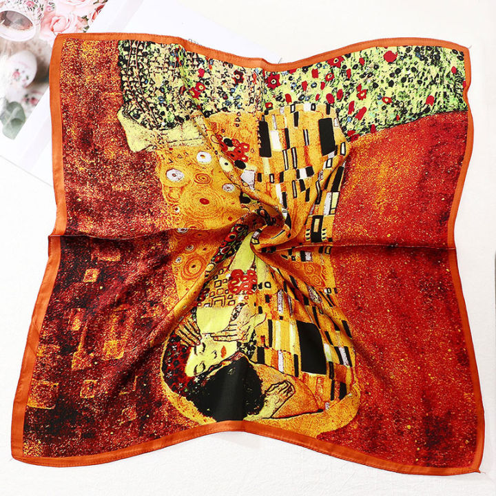shiqinbaihuo-van-gogh-oil-painting-ผ้าพันคอผ้าไหม-bandanna-ผู้หญิงแฟชั่นสแควร์หัวผ้าพันคอ