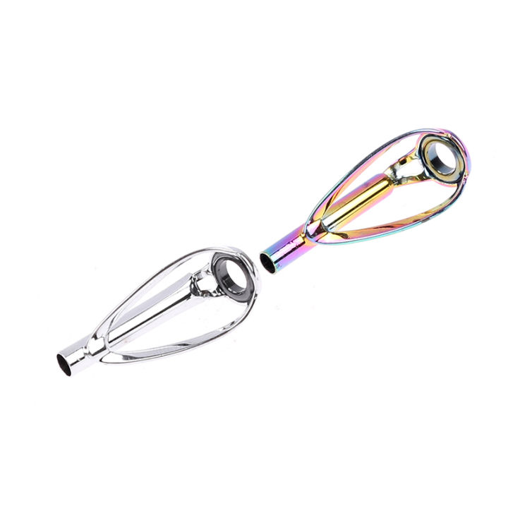 lowest-price-mh-1pc-sliver-rainbow-top-tip-คู่มือแหวนฟรีของ-tangle-สำหรับ-spinning-fishing-rod