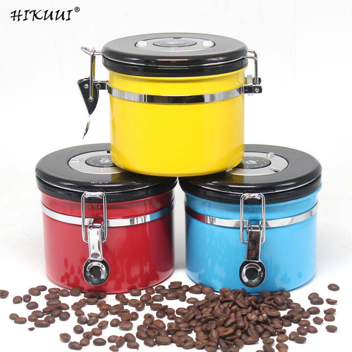 Coffee Jar Coffe Beans Container Stainless Steel Airtight Coffee Tea