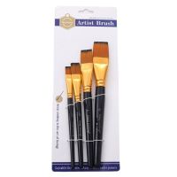 4x Flat Head Paintbrushes Paint Brush Set Watercolor Paint Brushes Artist Paintbrush Drawing Supplies for Rock Painting Drawing Painting Supplies