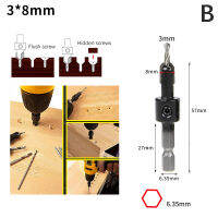 [Auto Stuffs] Hex Shank hss Countersink Router bit สกรูเครื่องสกัดงานไม้สำหรับ Wood2.8 3 3.2 3.5 4มม