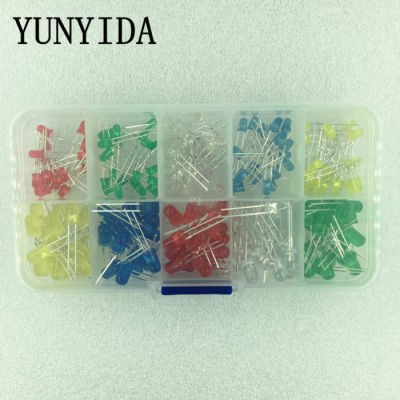200PCS/Lot 3MM 5MM Led Kit With Box Mixed Color Red Green Yellow Blue White Light Emitting Diode Assortment 20PCS Each New Electrical Circuitry Parts