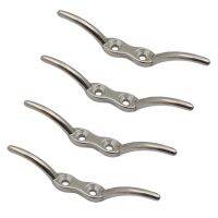 4 Pieces Mooring Cleat Polished 2 Hole Marine Boat Hook Sailing Outdoor