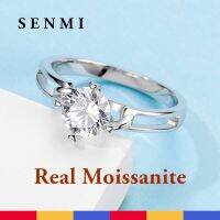 SENMI New In Classic 0.5 1ct Real Moissanite Rings for Women Girls Lab Diamond GRA Certified Anniversary Wedding Christmas Gift