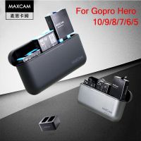 กล่องที่เก็บแบตเตอรี่1720Mah ชาร์จได้ MAXCAM Gopro 11 10 9 8 7 6 5 3แบบชาร์จไฟได้สำหรับ Gopro Hero