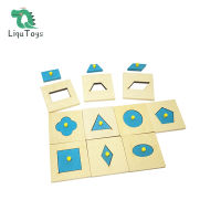 ◾ รุ่นครอบครัว Baby Shape Cognition Toy Montessori Wood Geometric Insets Set/ 10 Early Childhood Education