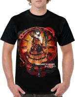 Date A Live Kurumi Tokisaki T-Shirt Mens Casual Comfrotable Light Weight Anime O-Neck Tops