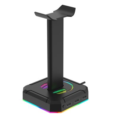 ที่แขวนหูฟังพร้อมพอร์ต USB แท่นวางหูฟังเกม RGB สำหรับนักเล่นเกมเกมเดสก์ท็อปอุปกรณ์เสริมหูฟัง