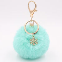 10pcslot Girls Fashion Jewelry Party Favors Keychains Lovely Fluffy Balls Snow Key Ring Baby Shower Gift For Women Bags Dec