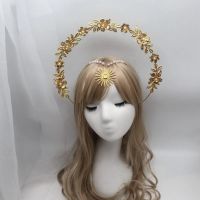 HiGuangGou Couronne Gothique Lolita Halo,Bandeau De Sauna,Coiffe Vintage Magnifique,Diadème Baroque Mary Church