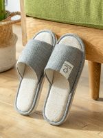 Japan imported MUJI linen slippers for mens four seasons indoor home silent sweat-absorbing wear-resistant non-slip spring MUJI slippers