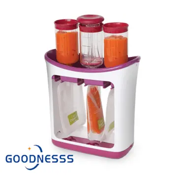 7pcs Set Baby Food Pouch Maker Reusable Pure Color Pouches Toddler Fruit  Squeeze Puree Filler For Kids