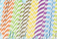 (100 ชิ้น) หลอดกระดาษมาตรฐาน (Paper Straw) แบบคละสี ขนาด 6x197 มม. เกรดพรีเมี่ยม วัสดุธรรมชาติ 100% ไม่บรรจุซอง