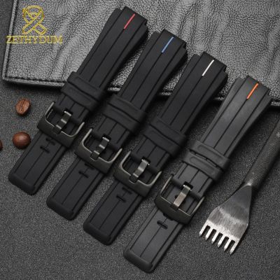 สร้อยข้อมือยางซิลิโคนคุณภาพสูง24*16มม. สำหรับ Timex Watch Watch Strap T2N720T2N721 TW2T76300สายนาฬิกาข้อมือกีฬาซิลิโคน CarterFa