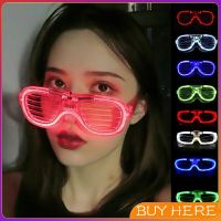 BUY HERE แว่นตาเรืองแสง ""มีหลอดไฟ LED"" แว่นตาเรืองแสง คริสต์มาส Luminous glasses