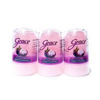 พร้อมจัดส่ง เกรซ โรลออนสารส้ม สีชมพู สูตรเปลือกมังคุด 70 กรัม แพ็ค 3 ชิ้น Grace Crystal Deodorant Mangosteen 70 g x 3 โปรโมชั่นพิเศษ มีเก็บเงินปลายทาง