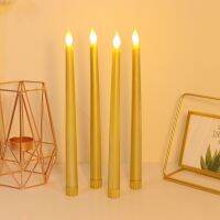 2PCS Flickering Remote LED CandlesPlastic Flameless Remote Taper Candlesbougie led For Dinner Party Decoration