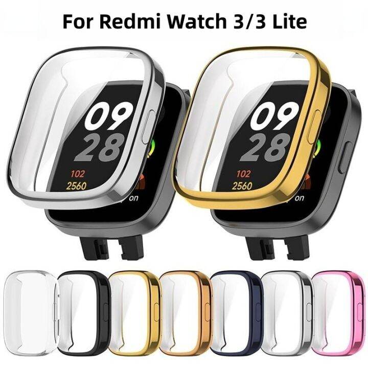 เคสซิลิโคนแบบนิ่มสำหรับ Redmi Watch 3สายนาฬิกาอัจฉริยะป้องกันหน้าจอบั๊ม ...