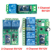 สำหรับบลูทูธโมดูลรีเลย์ 1 2 4 Way Channel DC 5 V/12 V อินเทอร์เน็ตสมาร์ทรีโมทคอนโทรลโทรศัพท์มือถือสวิทช์ไร้สายโมดูลรีเลย์-Zhioue