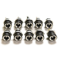 HVJ-10pcs Dc Power Supply Jack Socket Female Panel Mount Connector 2-pin 5.5 X 2.1mm Plug Adapter 2 Terminal Types 3a 12v