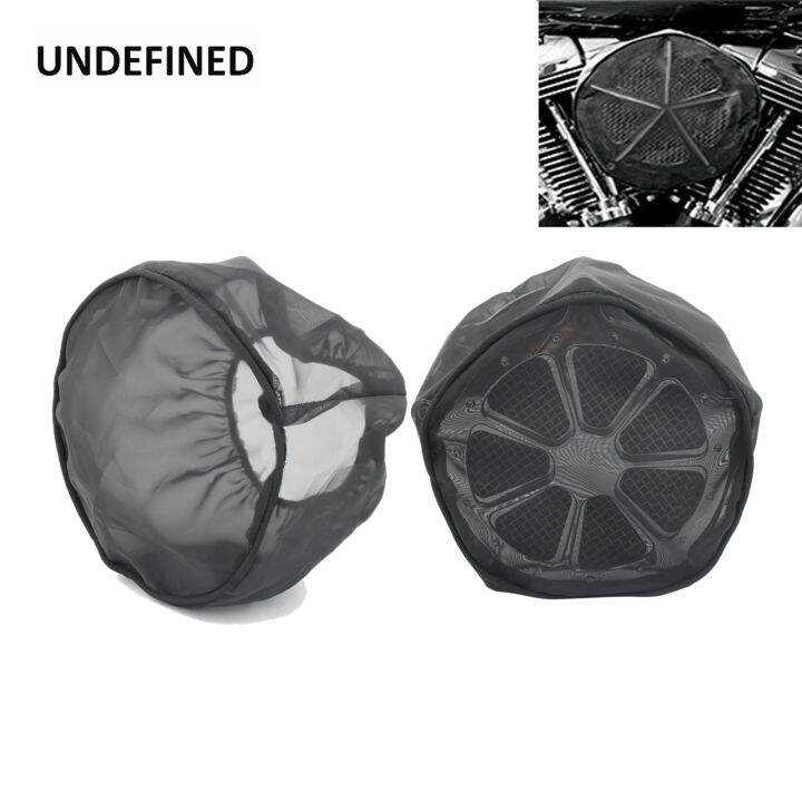 Motorcycle Air Filter Cleaner Kit Rain Cover Black Waterproof For Harley Touring Road King Dyna