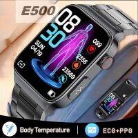 E500 ECG + PPG สมาร์ทวอท์ชระดับน้ำตาลในเลือดกำไลข้อมือเพื่อสุขภาพระดับไฮเอนด์ตรวจวัดอุณหภูมิของผู้ชายผู้หญิงอัตราการเต้นของหัวใจสายรัดข้อมือเพื่อสุขภาพ