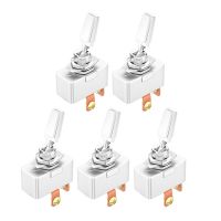 5PCS Heavy Duty 50A Automotive Toggle Switch 12V 2 Position ON OFF Rocker Switch SPST 2 Pin Metal Chrome Plated Screw Terminal