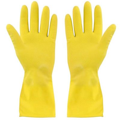 Kitchen Gloves Washing Dishes Cleaning Long Rubber Sleeve Waterproof Latex Gloves Non-Slip Reuable Household Gloves Safety Gloves