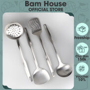 Vá sạn inox Bam House cán dài vuông nhám cao cấp SVN04 - Gia dụng bếp
