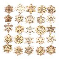 【YF】✼  10pcs mix christmas snowflake Pendant wooden Scrapbooking Carft for decoration diy 45mm MT1979