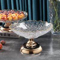 Fruit plate living room coffee table home high-end light luxury style crystal glass high-legged snack plate 2022 new high-end sense cup mug glass