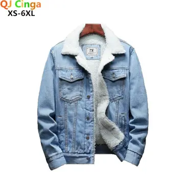 Color Block Patchwork Denim Jacket Men 11XL 10XL Plus Size Jean