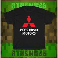 New Mitsubishi Motors Automobile Logo Adult Tshirt  แขนสั้นผ้าฝ้ายแท้ สไตล์สีดำ ราคาถูก