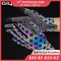 Giyo Cycling Gloves Luminous Full Finger Gloves Dazzle Motorcycle Long Glove Silicone Palm Men Outdoor Anti-slip MTB Bike Mitten