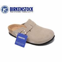 Birkenstocks Boston Mens/Female Classic Cork Light gray suede slippers 34-46