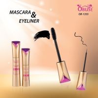 OB-1355 Obuse Volume Mascara&amp;Eyeliner Waterproof Black มาสคาร่า