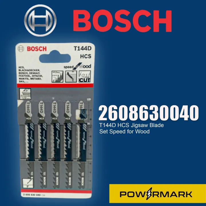 BOSCH 2608630040 T144D HCS Jigsaw Blade Set Speed for Wood [POWERMARK ...