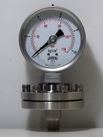 (UIM-Shop) Premium Pressure Gauge with Diaphragm SS316 4" , 1/2" NPT , 0-10 kg/cm2/psi , Model PFN40TSA2BG10P+D37