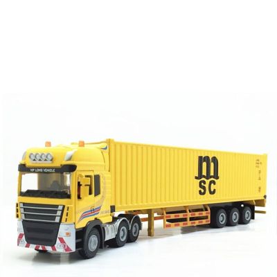 1:50 Scale Alloy Semi-Trailer Metal Truck Trailer Container Truck High Simulation Diecast Model Engineering Vehicle Lifelike Toy