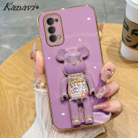 Kanavi เคสโทรศัพท์กันกระแทกซิลิโคนนิ่มเคสโทรศัพท์ปิดขอบเคสมือจับสำหรับโทรศัพท์มือถือหมีรุนแรงแฟชั่นชุบแบบตรงสำหรับ OPPO Reno Reno2 Reno2 F Reno4 Reno 4 Pro Reno5 5G Reno 5 Pro Reno5 Z Reno6 Z Reno7 Z