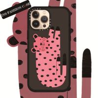 Pink leopard Single Black Color Transparent iPhone Case For iPhone 14 13 12 11 Pro Max IX XS MAX XR 6 6s 7 8 Plus Case Shockproof Bumper Soft Cover