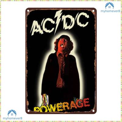 แผ่นแผ่นลงนามดีบุกโลหะโบราณ ACDC สำหรับโรงจอดรถผับบาร์คลับตกแต่งผนังบ้าน