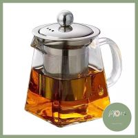 กาชงชา มีช่องใส่ใบชา สแตนเลส304 ดีไซส์เหลี่ยมแก้วหนา 3ขนาดให้เลือก -สินค้ามีพร้อมส่ง- ลดราคา ร้าน PP702