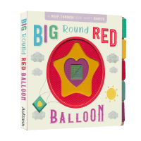 Big round red balloon childrens English Enlightenment shape cognition cardboard book hole Book English original imported childrens book