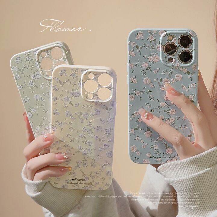 ganzha3965-เคสโทรศัพท์มือถือ-ซิลิโคนนิ่ม-tpu-ลายดอกไม้-สไตล์วินเทจ-สําหรับ-iphone-11-pro-max-14-plus-12-pro-max-13