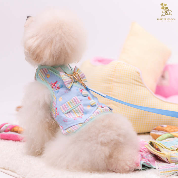 glitter-pooch-harness-ชุดรัดอก-สายจูง-เสื้อผ้า-สุนัข-หมา-แมว-สัตว์เลี้ยง-พร้อม-สายจูง-รุ่น-lolly-fairyland-in-blue-sky