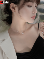 Maidu Jewelry สร้อยคอเพทายสวยหรูสำหรับผู้หญิงสร้อยคอโลหะสร้อยคล้องคอไม่ซีดจางสำหรับผู้หญิง