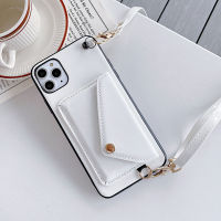 For iPhone 13 Mini 12 11 Pro Max XS XR X 7 8 Plus SE Lanyard Pearlite Layer Magnetic Leather Wallet Card Slot Case Cover